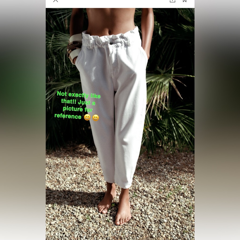 Garage Creamy White pants style jeans with elastic wait band